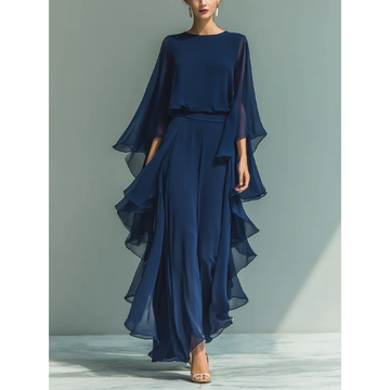 Aurora | Elegant Chiffon Set with Ruffle
